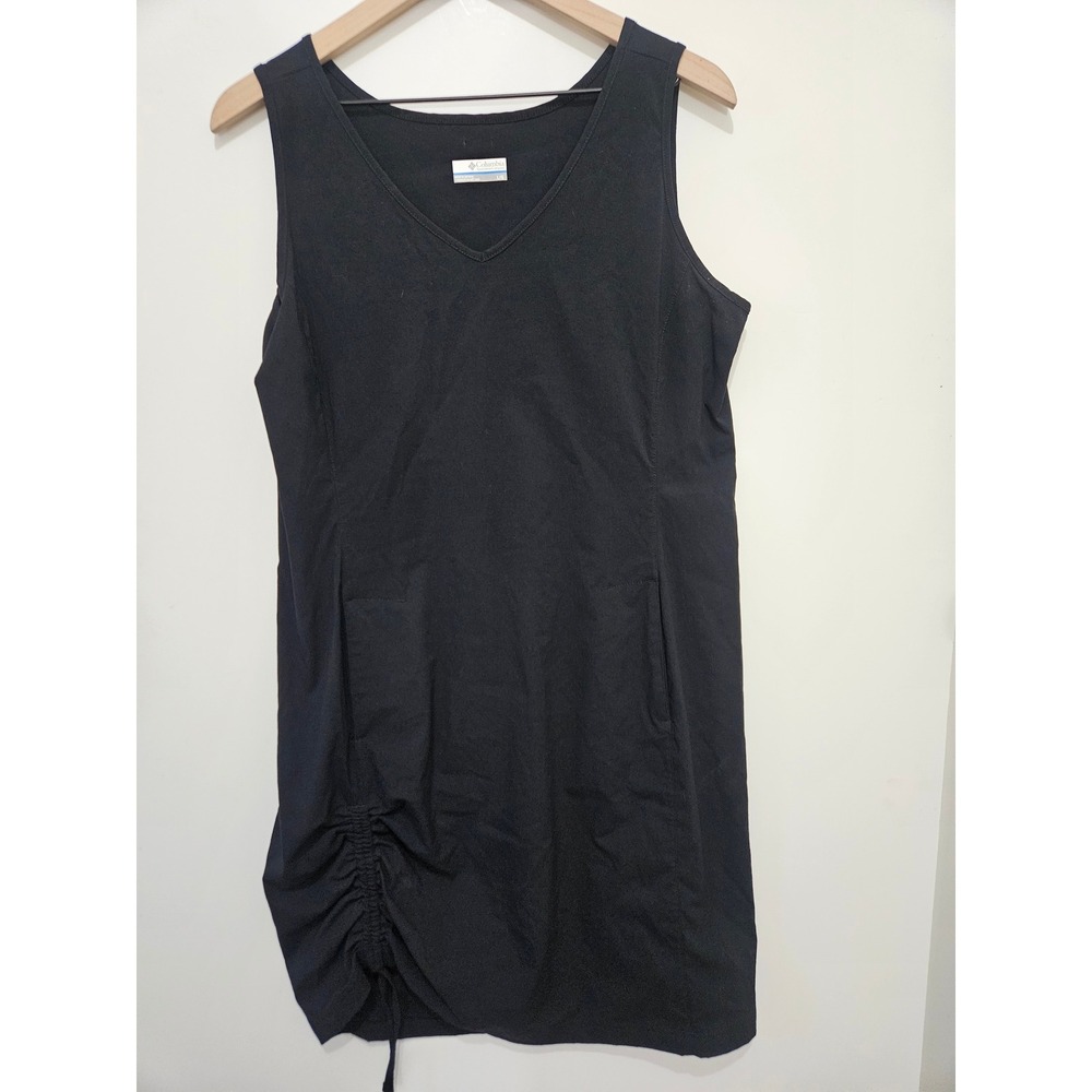 Columbia Womens Black Sleeveless V-Neck Active Travel Dress with Pockets‎ Large